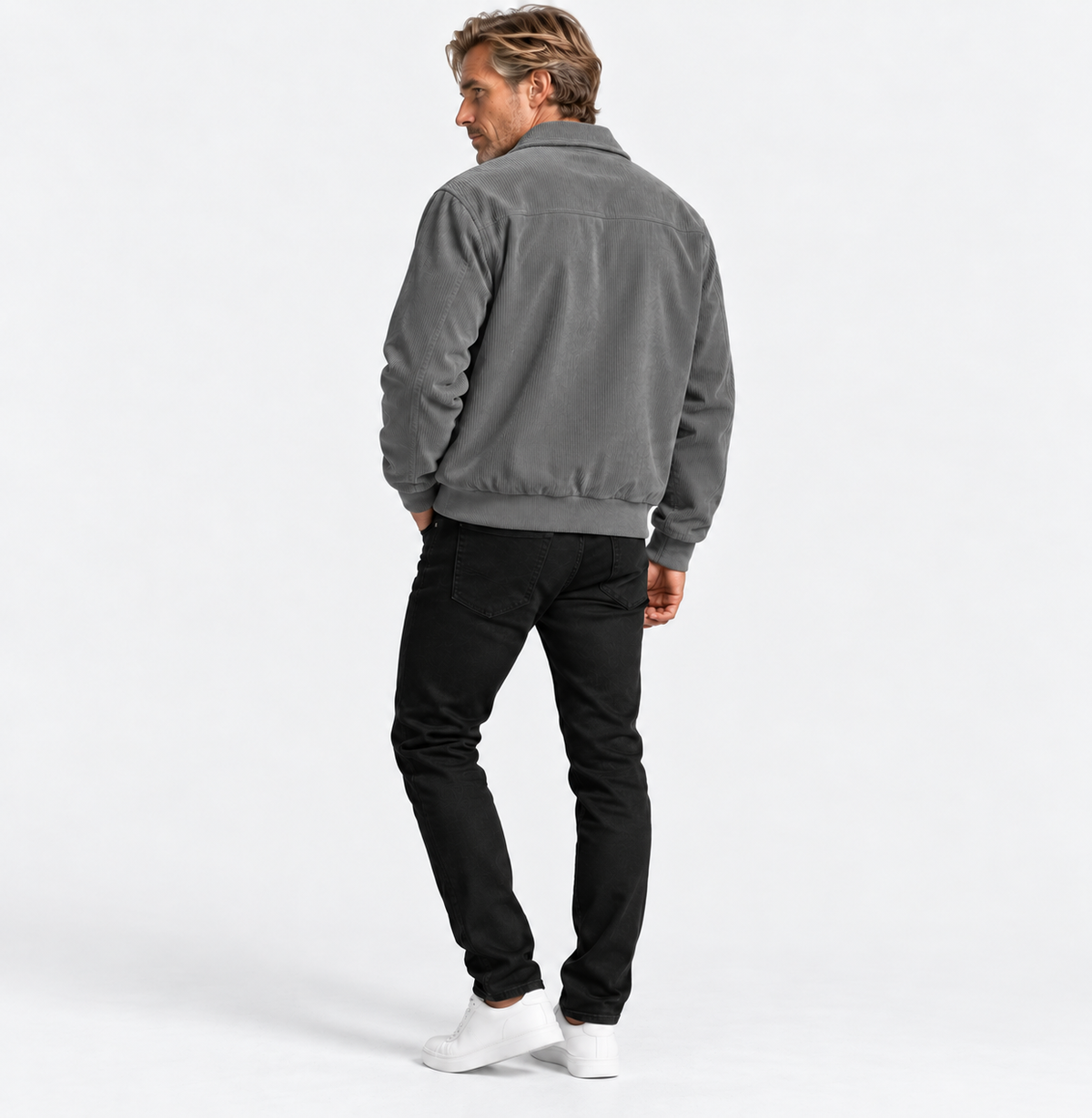 Montviro | Men's Corduroy Jacket Stand Collar Zipper Workwear Outerwear