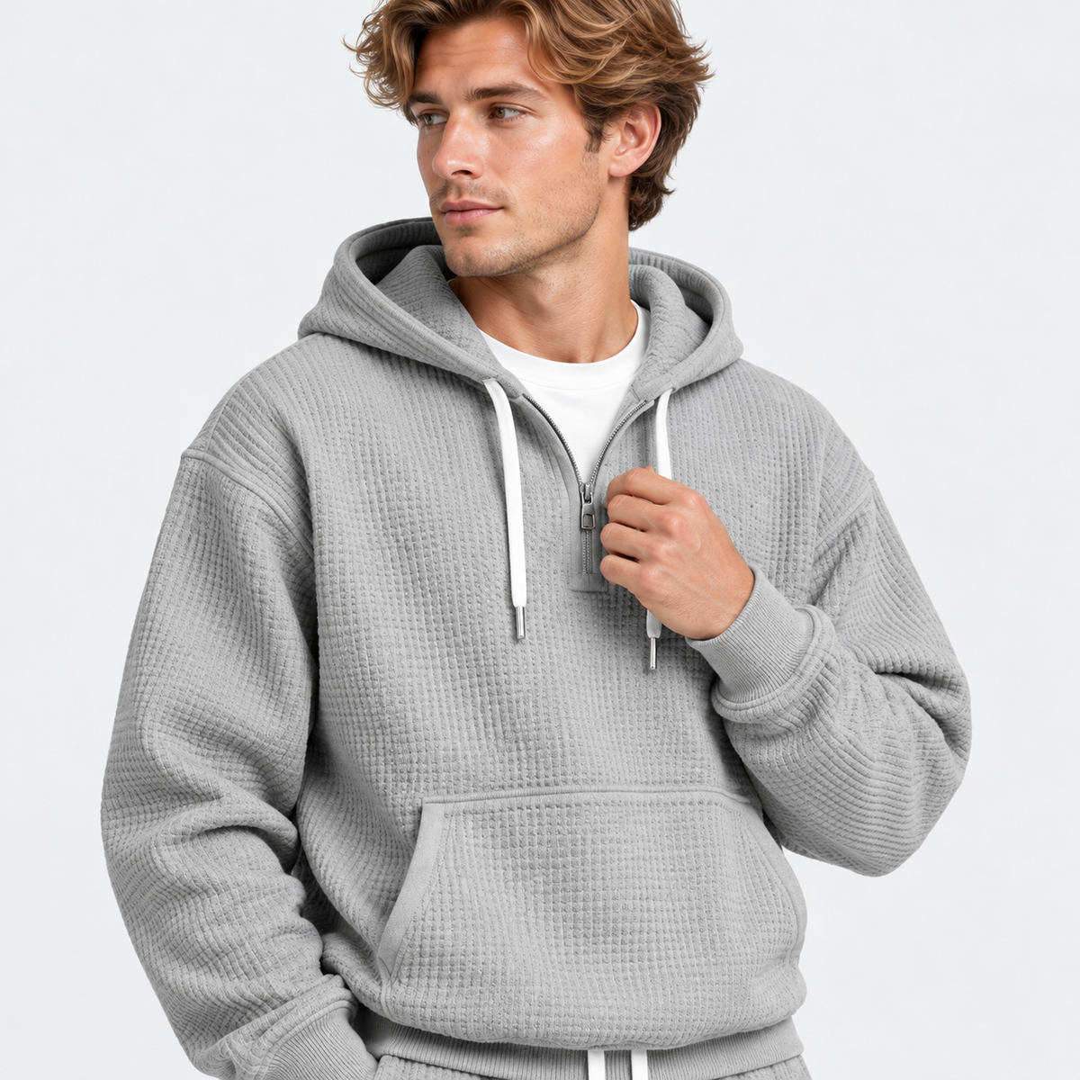 Montviro | Men's Hooded Two Piece Set Knit Casual Fall Winter Outfit