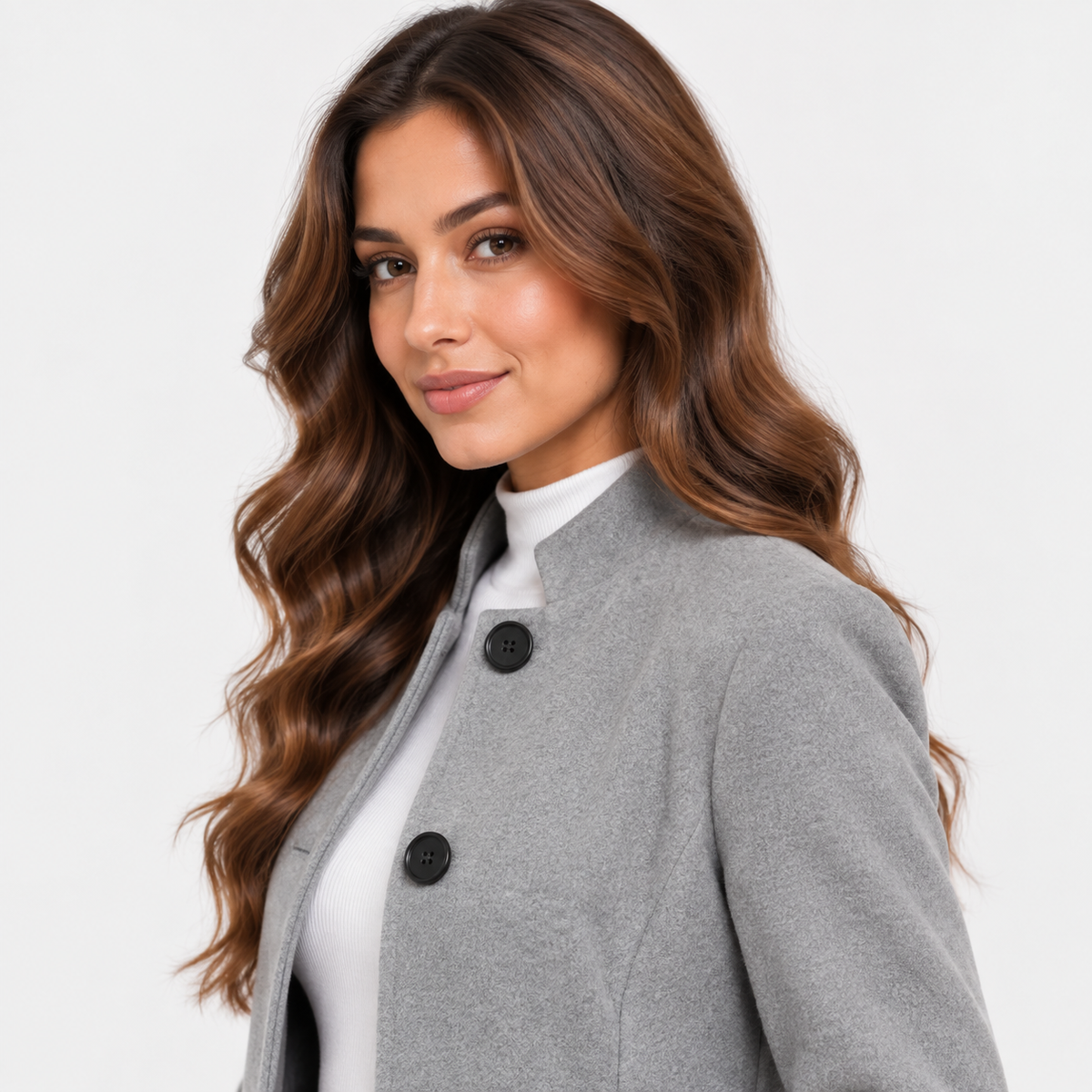 Montviro | Women’s Elegant Long Sleeve Jacket Flared Hem Commuter Coat