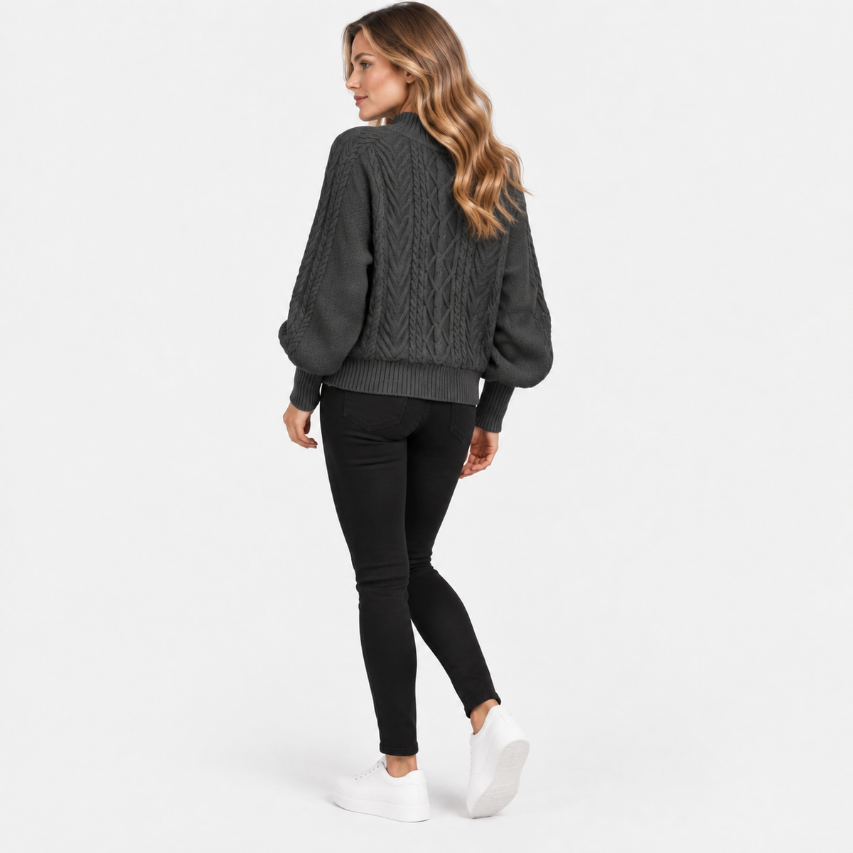 Montviro | Women’s Half Turtleneck Sweater Solid Color Casual Knitwear