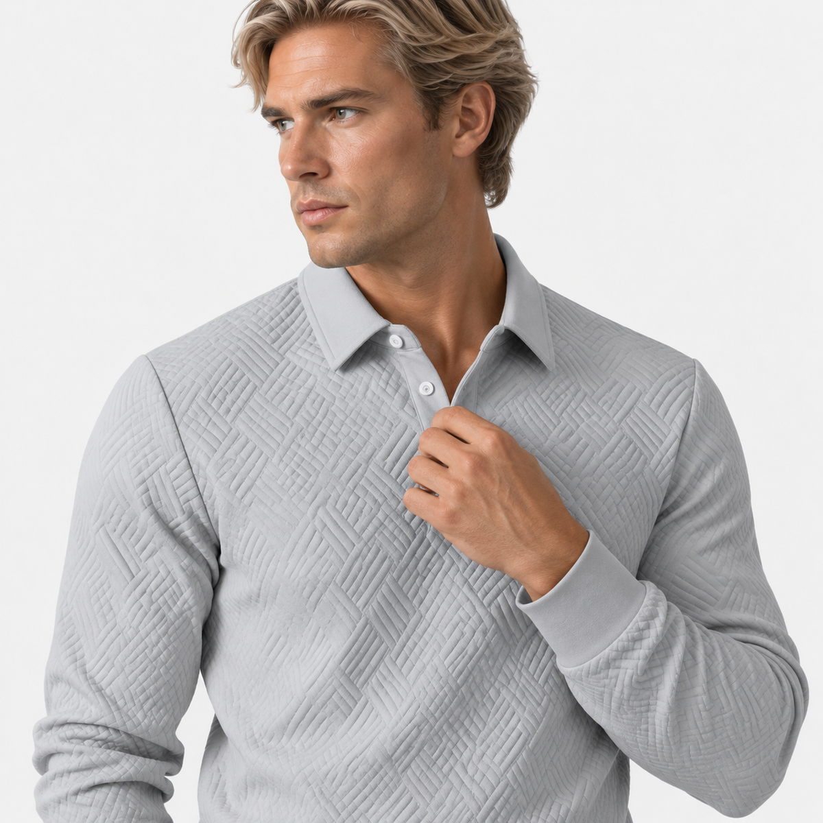 Montviro | Men's Knit Sweatshirt Lapel Collar Button Casual Winter Top