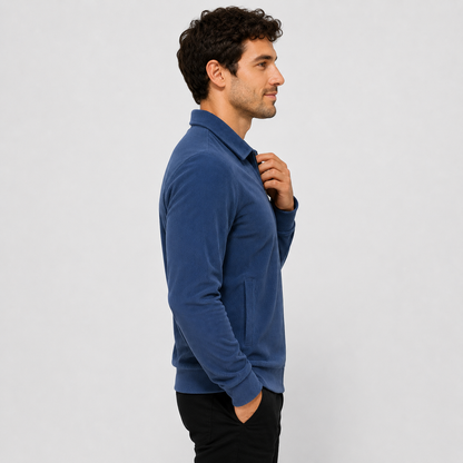 Montviro | Men's Casual Jacket - Corduroy Style Zip Front Lapel Collar