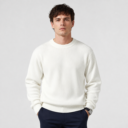 Montviro | Men's Crew Neck Sweater - Loose Fit Knit Pullover