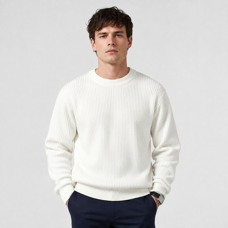 Montviro | Men's Crew Neck Sweater - Loose Fit Knit Pullover