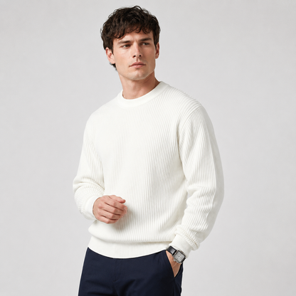 Montviro | Men's Crew Neck Sweater - Loose Fit Knit Pullover
