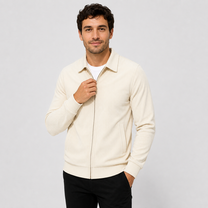 Montviro | Men's Casual Jacket - Corduroy Style Zip Front Lapel Collar