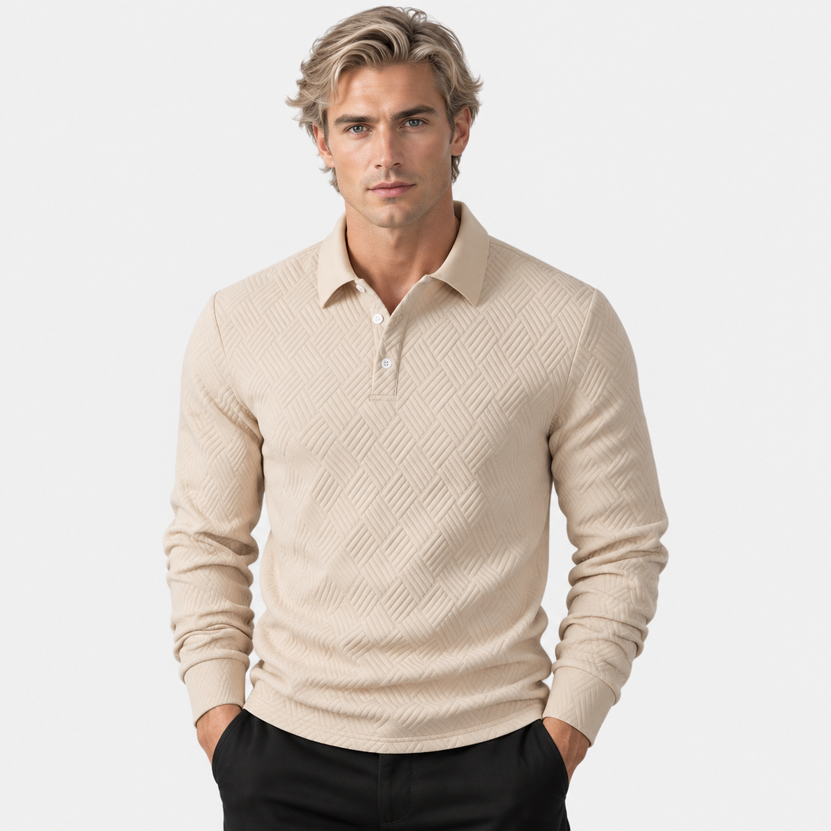 Montviro | Men's Knit Sweatshirt Lapel Collar Button Casual Winter Top