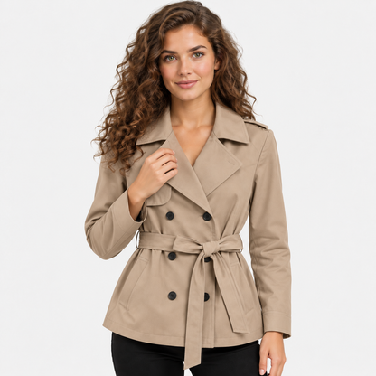 Montviro | Women’s Trench Coat Belted Waist Lapel Outerwear