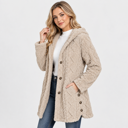 Montviro | Women's Argyle Hooded Cardigan Coat - Long Loose Fit