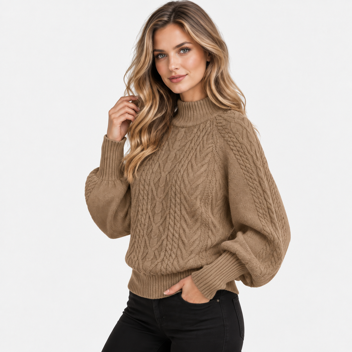 Montviro | Women’s Half Turtleneck Sweater Solid Color Casual Knitwear