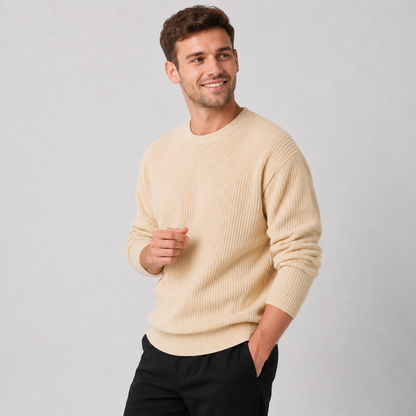 Montviro | Men's Crew Neck Sweater - Loose Fit Knit Pullover