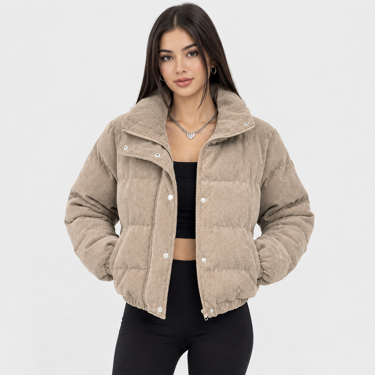 Montviro | Women's Quilted Jacket - Warm Padded Zip-Up Winter Coat