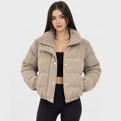 Montviro | Women's Quilted Jacket - Warm Padded Zip-Up Winter Coat