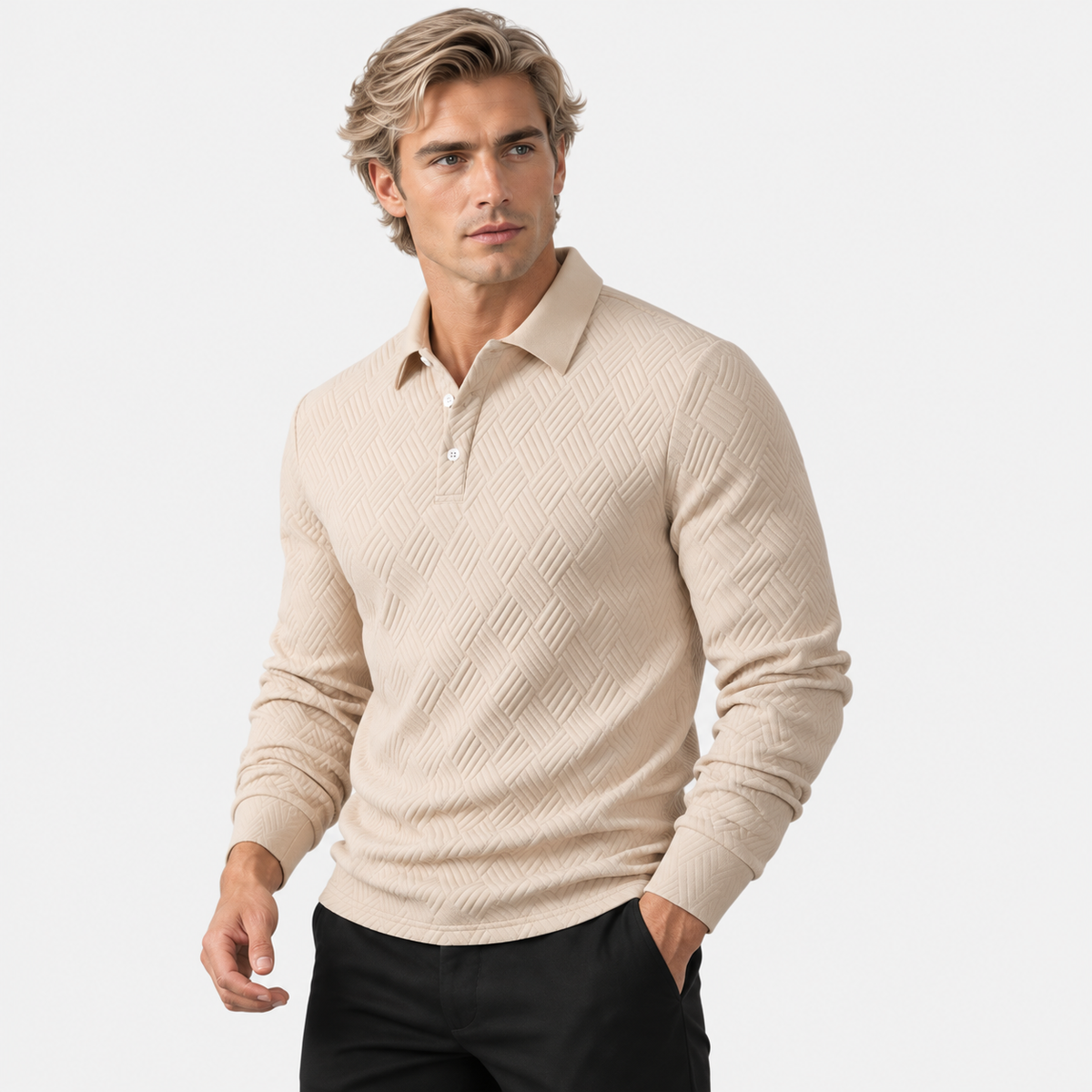 Montviro | Men's Knit Sweatshirt Lapel Collar Button Casual Winter Top