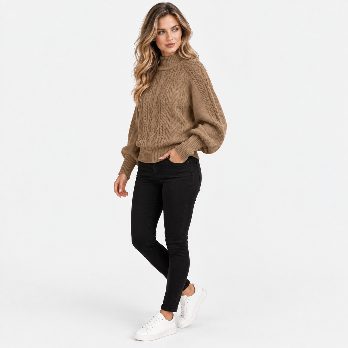 Montviro | Women’s Half Turtleneck Sweater Solid Color Casual Knitwear