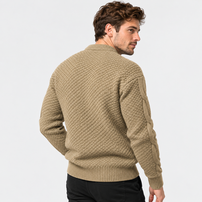 Montviro | Men's Crew Neck Sweater - Jacquard Knit Fall Winter