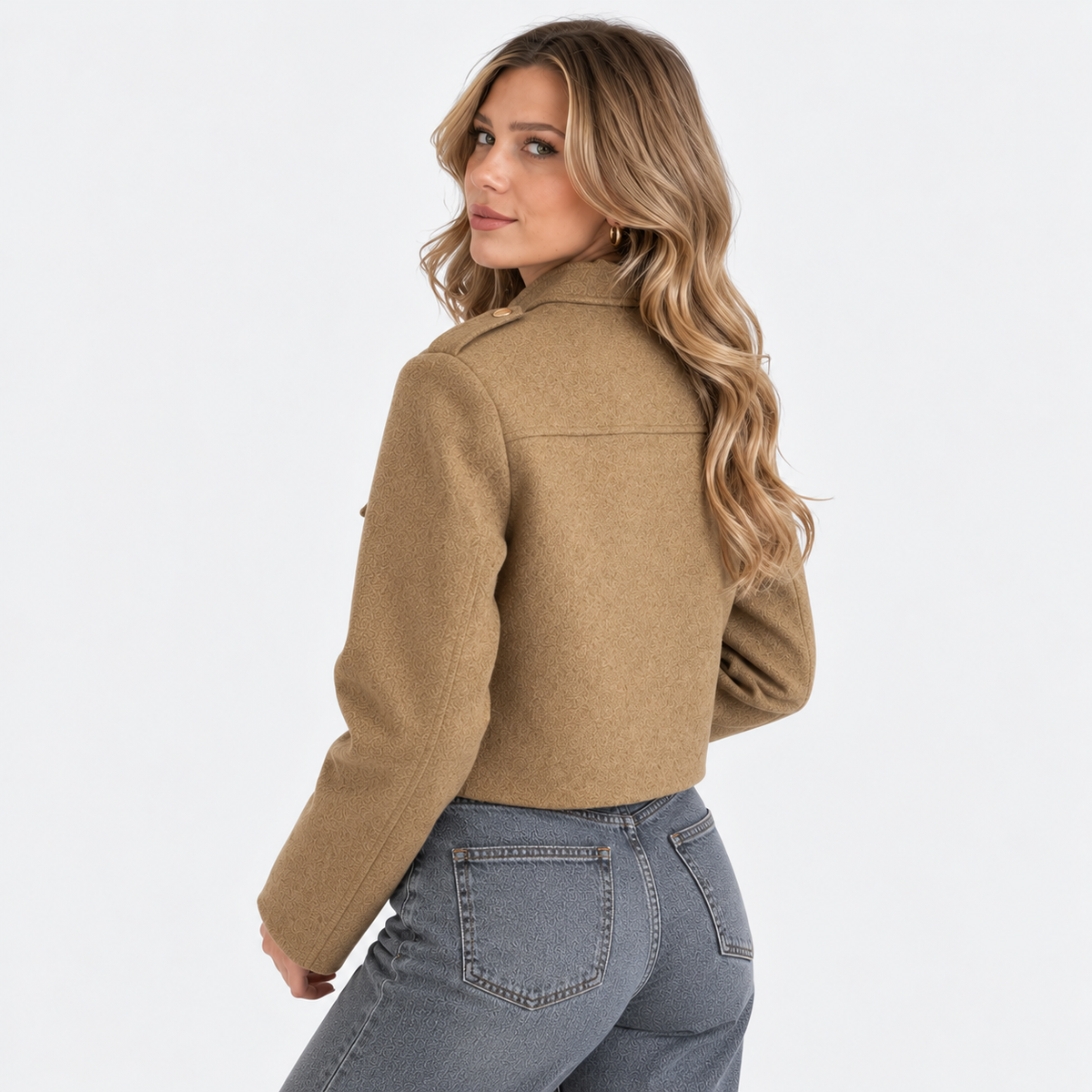 Montviro | Women's Lined Jacket - Button Front Round Neck