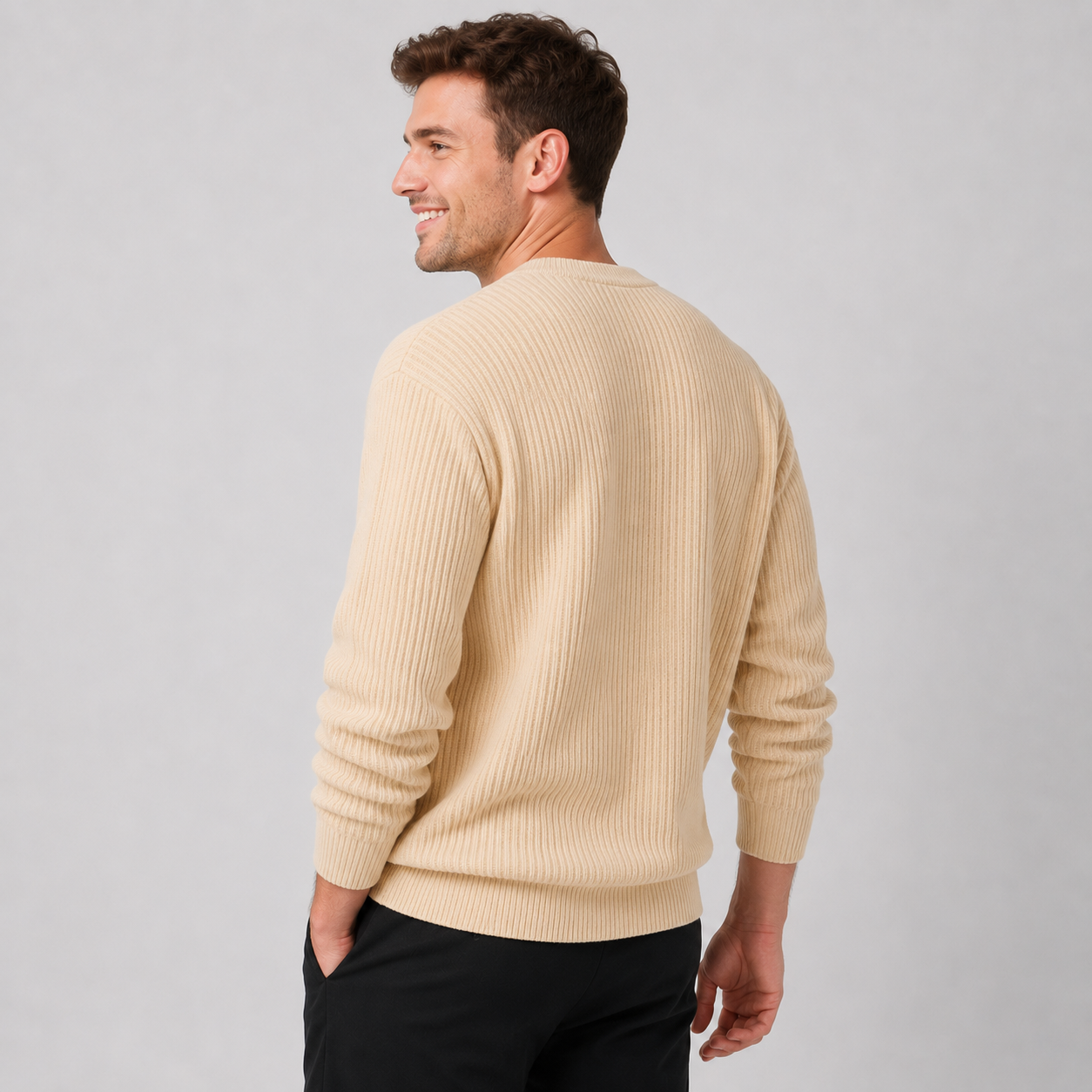 Montviro | Men's Crew Neck Sweater - Loose Fit Knit Pullover