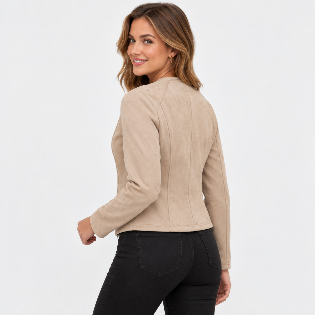 Montviro | Women's Zip-Front Jacket - Elegant Solid Color Style