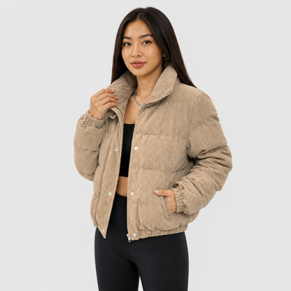 Montviro | Women's Quilted Jacket - Warm Padded Zip-Up Winter Coat