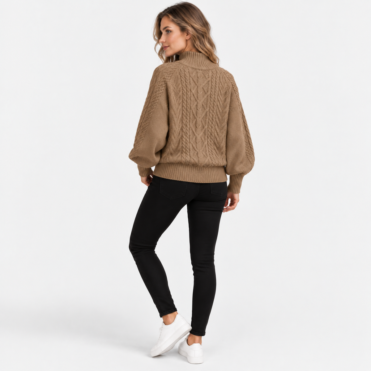 Montviro | Women’s Half Turtleneck Sweater Solid Color Casual Knitwear