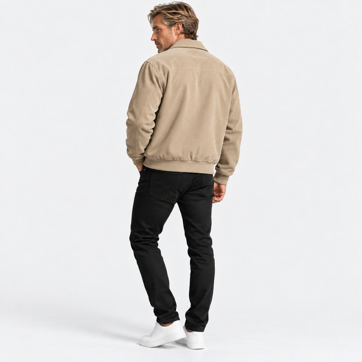 Montviro | Men's Corduroy Jacket Stand Collar Zipper Workwear Outerwear
