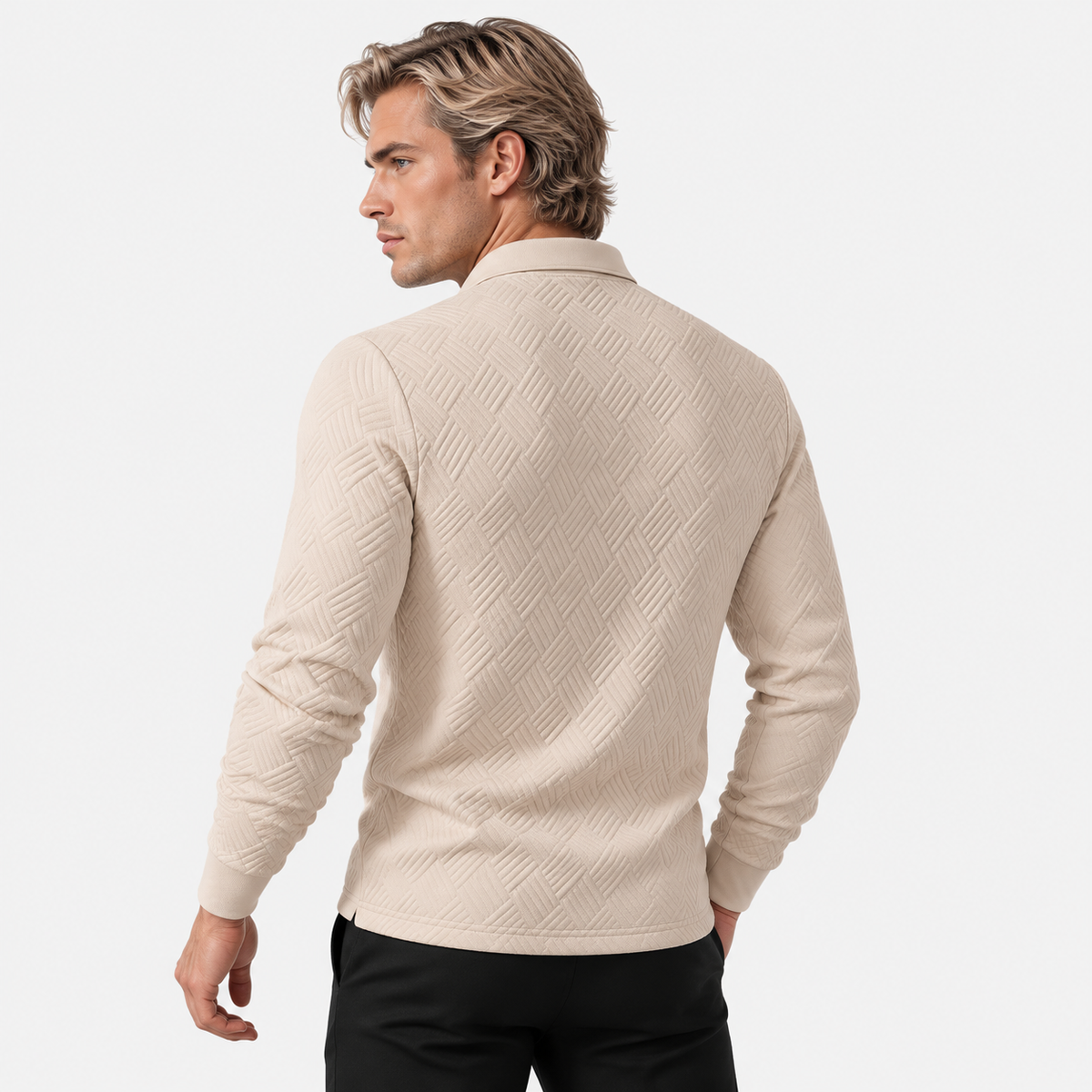Montviro | Men's Knit Sweatshirt Lapel Collar Button Casual Winter Top