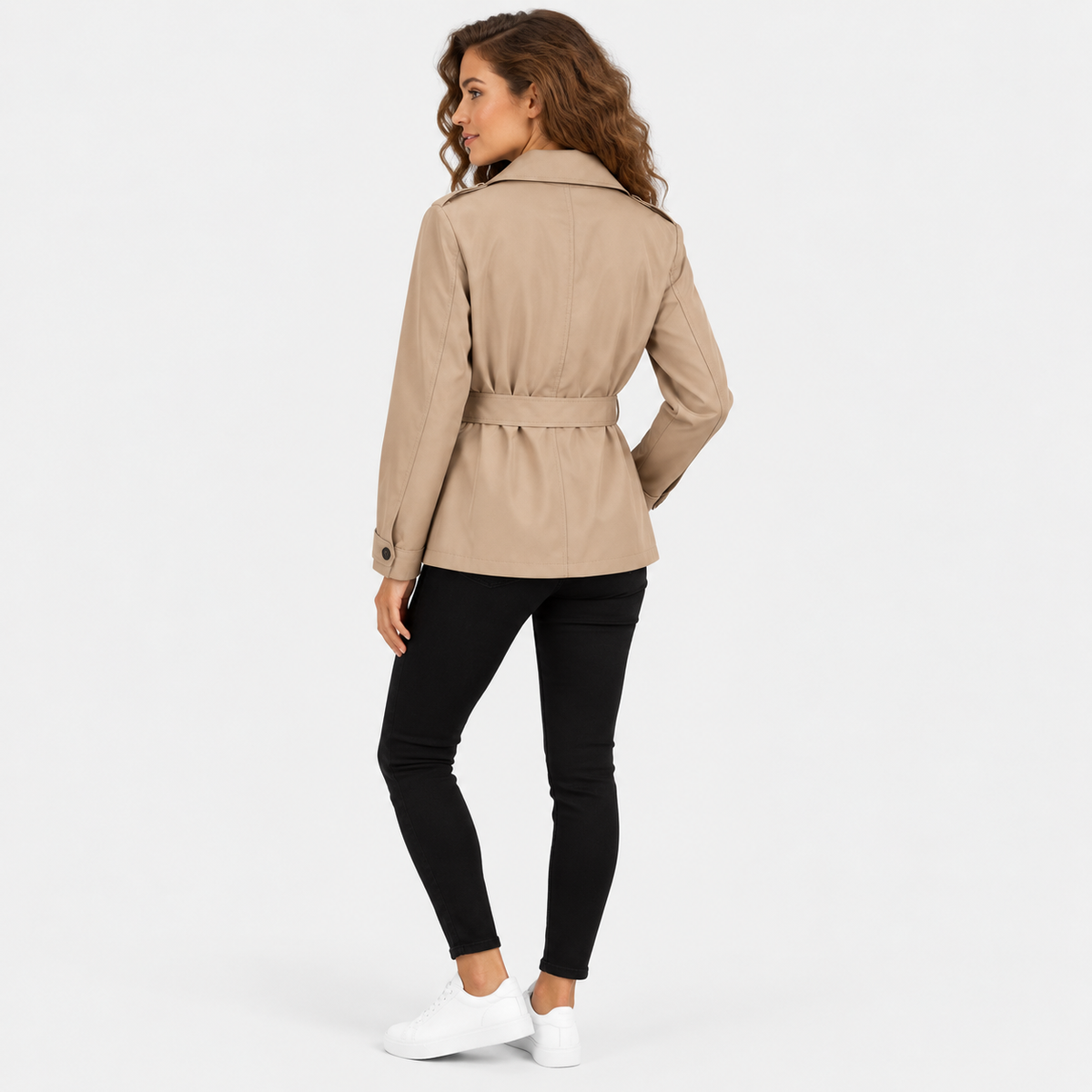 Montviro | Women’s Trench Coat Belted Waist Lapel Outerwear