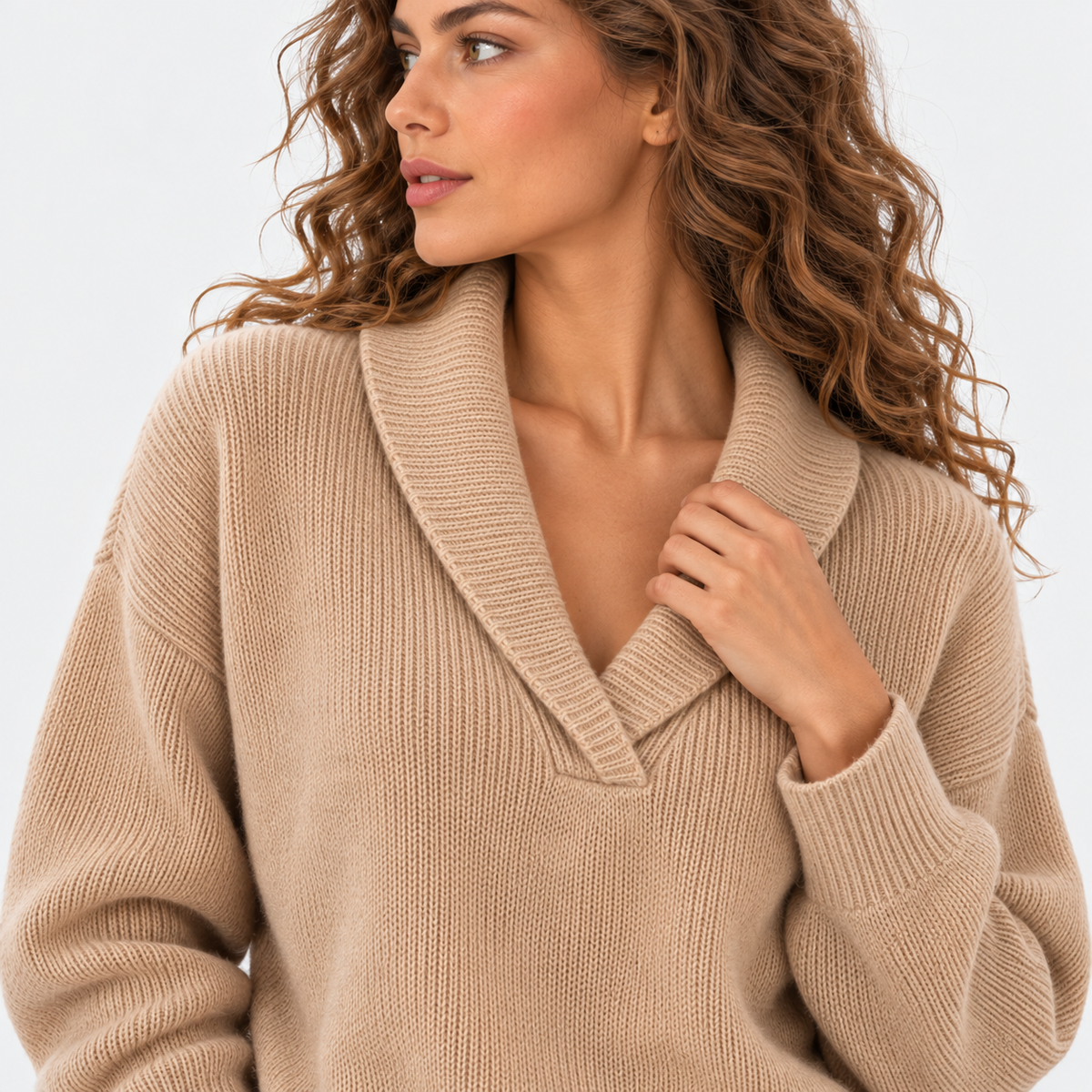 Montviro | Women's Oversized Knit Sweater with Shawl Collar