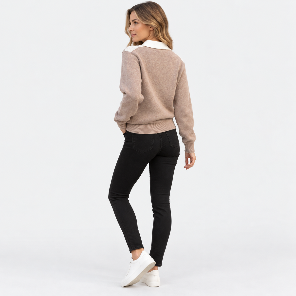 Montviro | Women's Color Block Pullover Sweater with Argyle Pattern