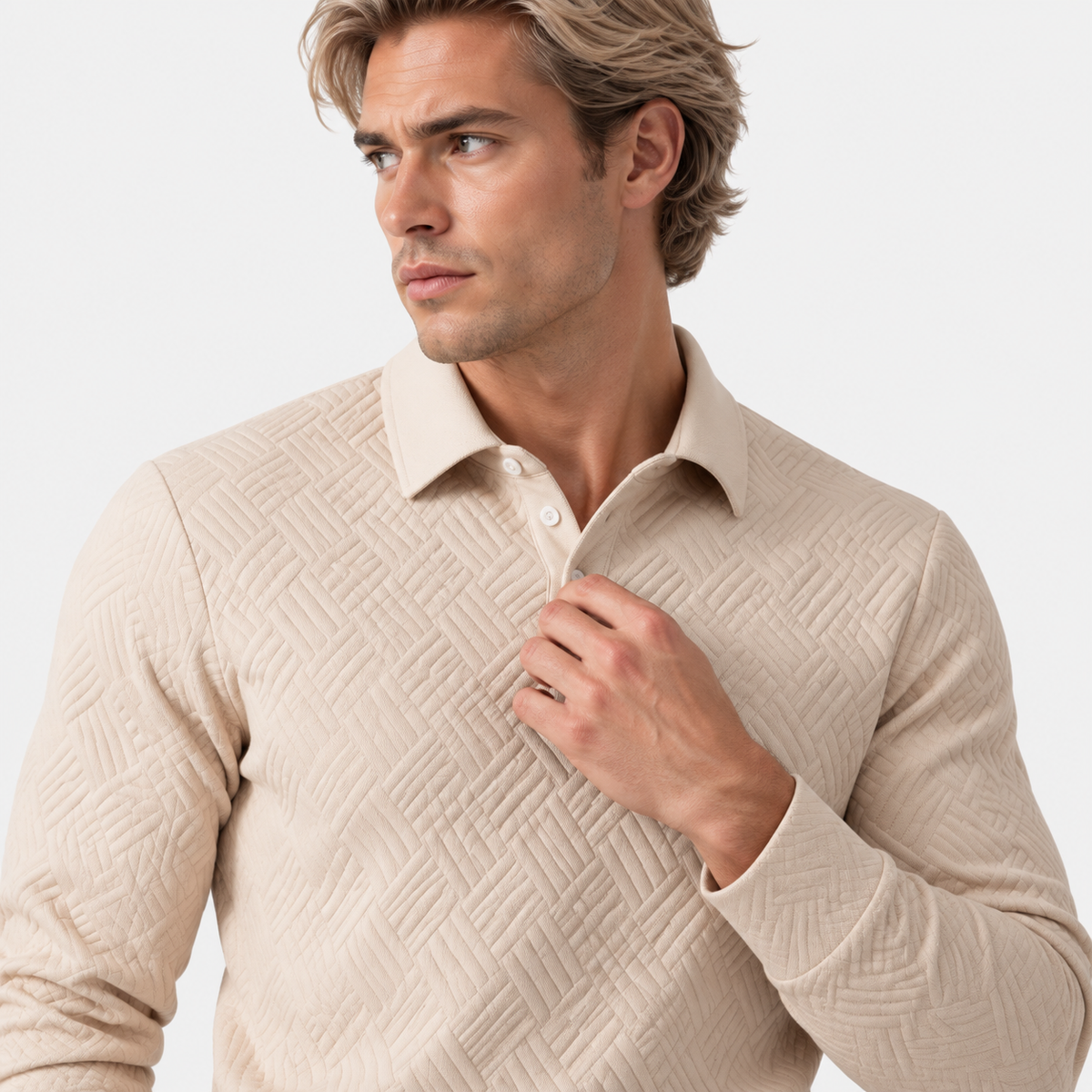 Montviro | Men's Knit Sweatshirt Lapel Collar Button Casual Winter Top