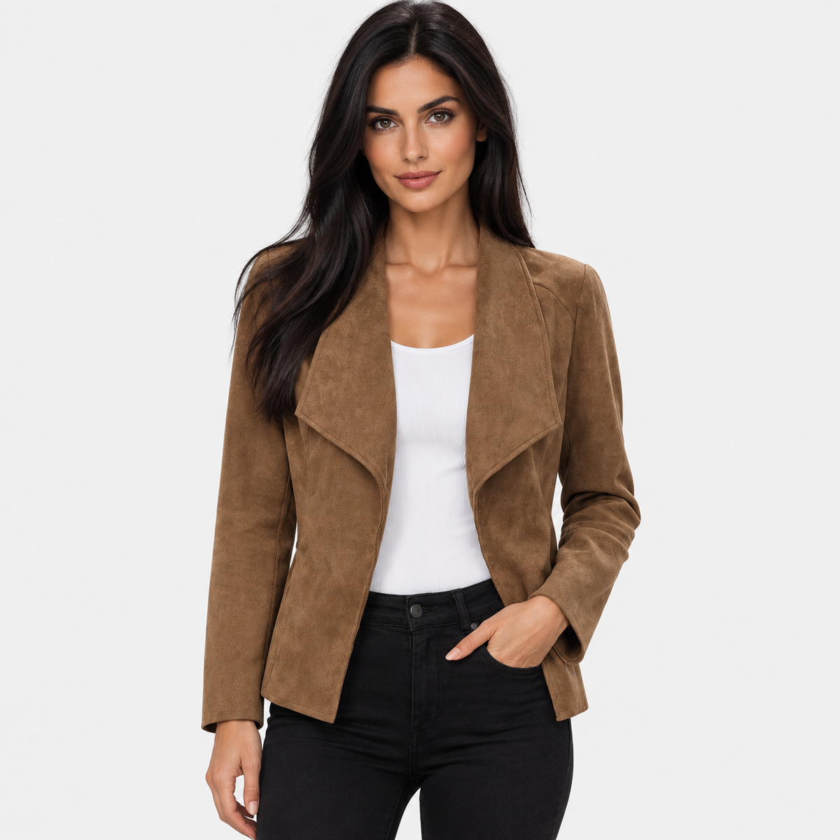 Montviro | Women’s Open Front Cardigan Jacket Elegant Fall Winter Outerwear