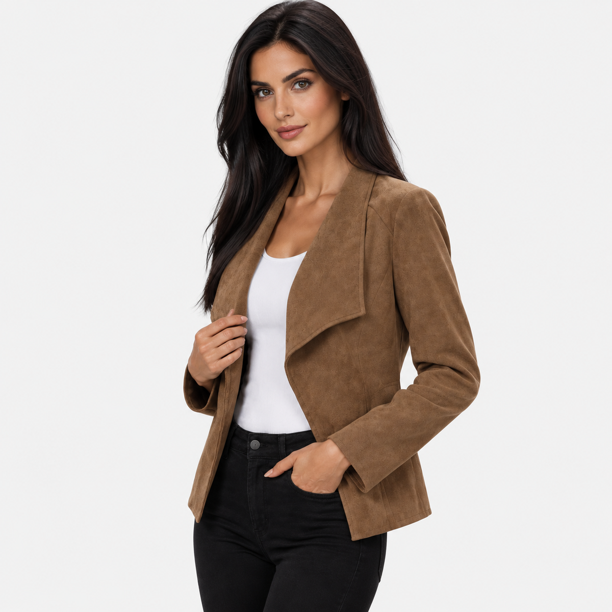 Montviro | Women’s Open Front Cardigan Jacket Elegant Fall Winter Outerwear