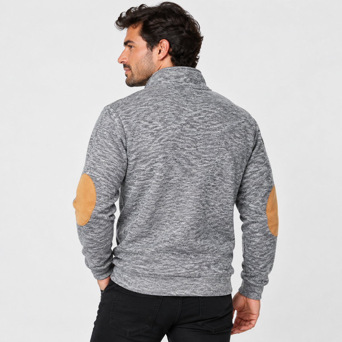 Montviro | Men's Collared Sweater Knit Pullover Button Detail Casual Top