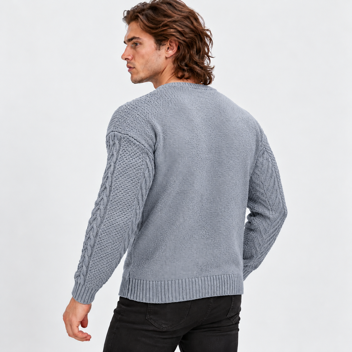 Montviro | Men's Knit Sweater Crew Neck Soft Pullover Fall Winter Top