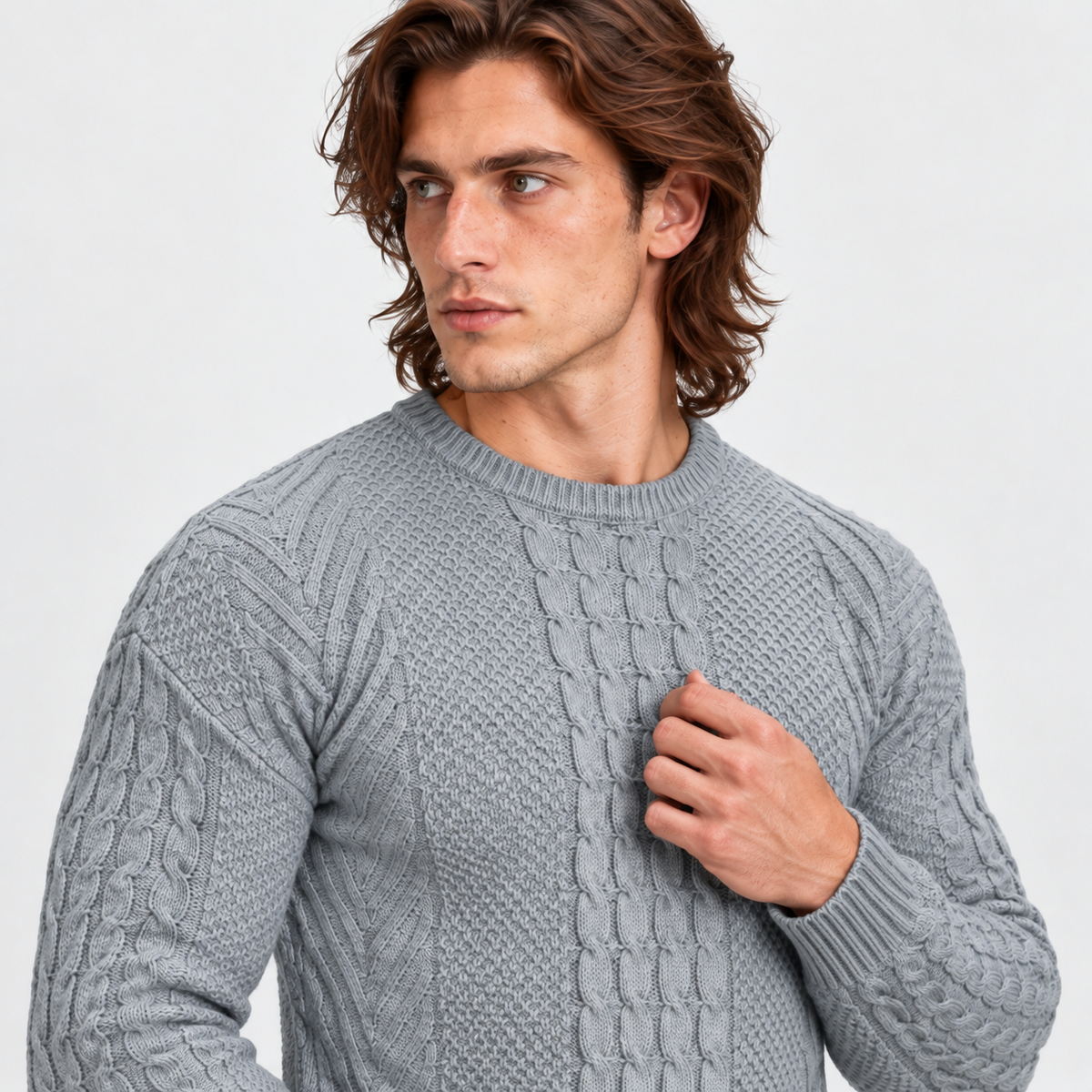 Montviro | Men's Knit Sweater Crew Neck Soft Pullover Fall Winter Top