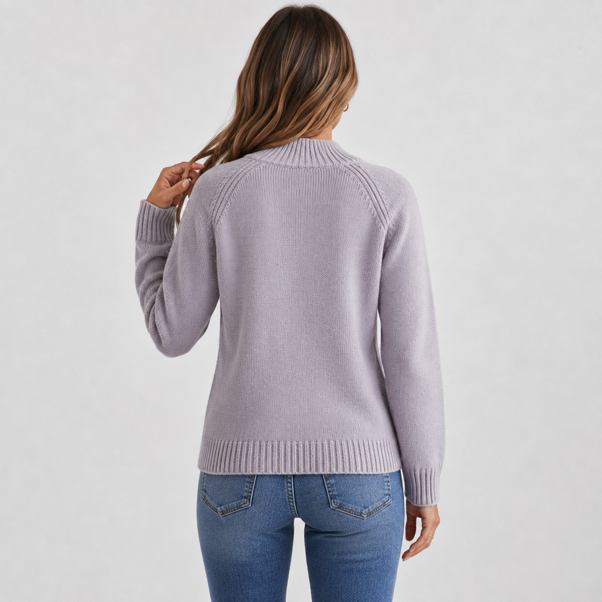 Montviro | Women's Stand Collar Sweater - Rib-Knit Fall Winter Pullover