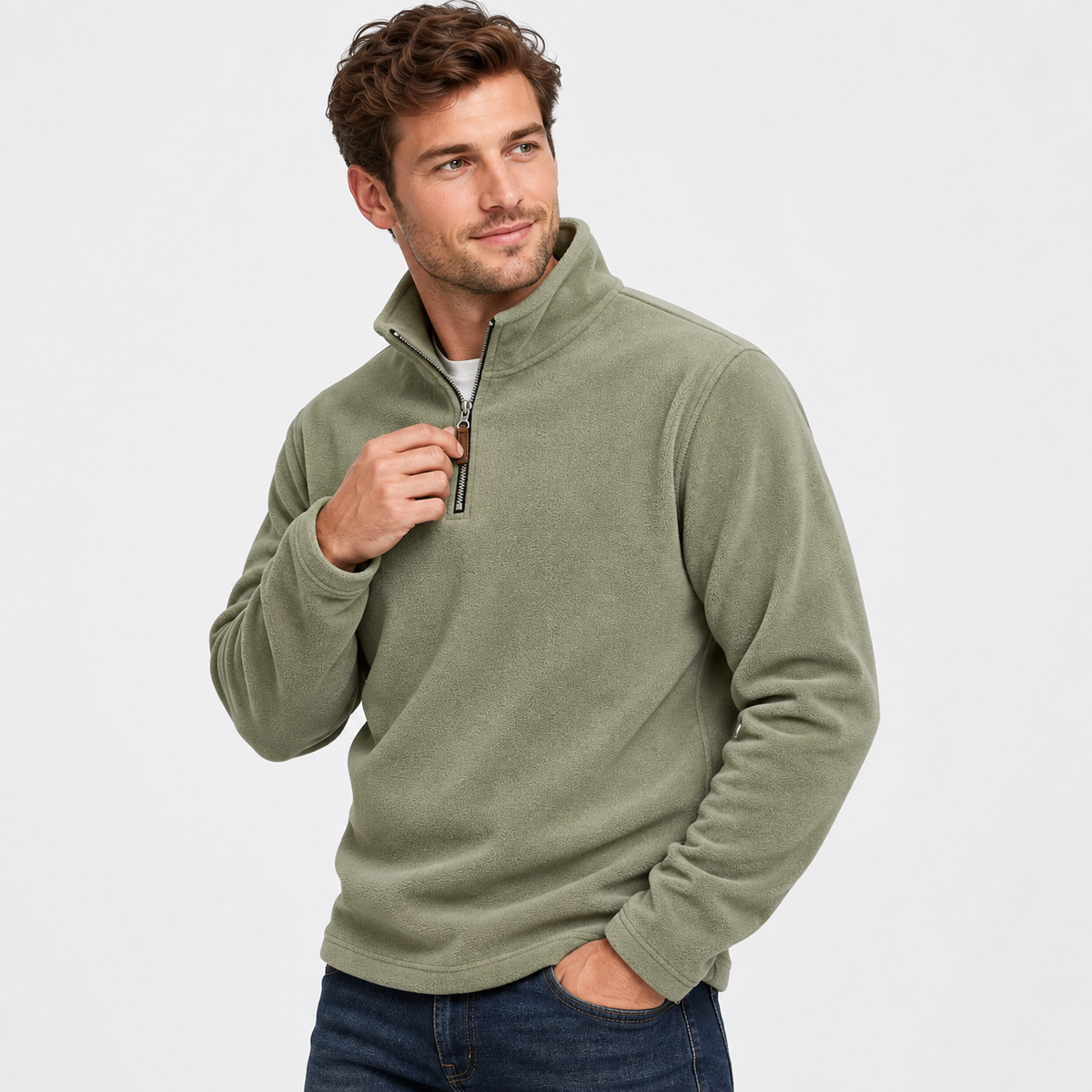 Montviro | Men's Half-Zip Pullover - Solid Color Sweatshirt