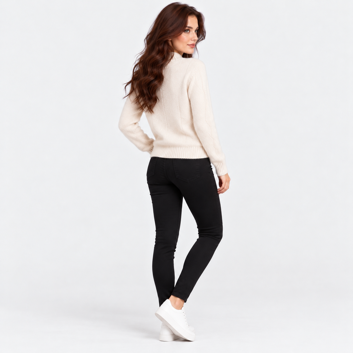 Montviro | Women's Viscose Blend Knit Sweater with High Neck