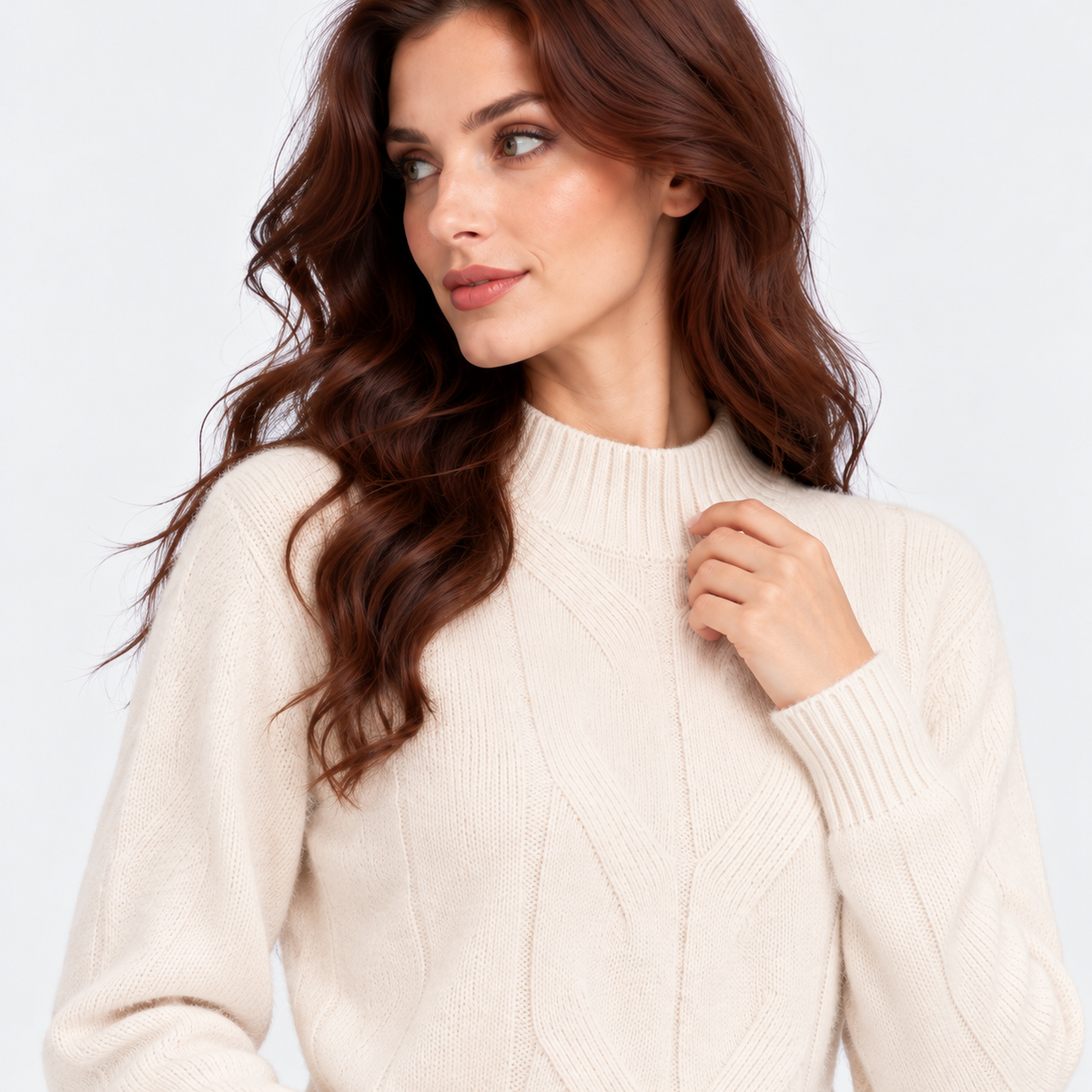 Montviro | Women's Viscose Blend Knit Sweater with High Neck