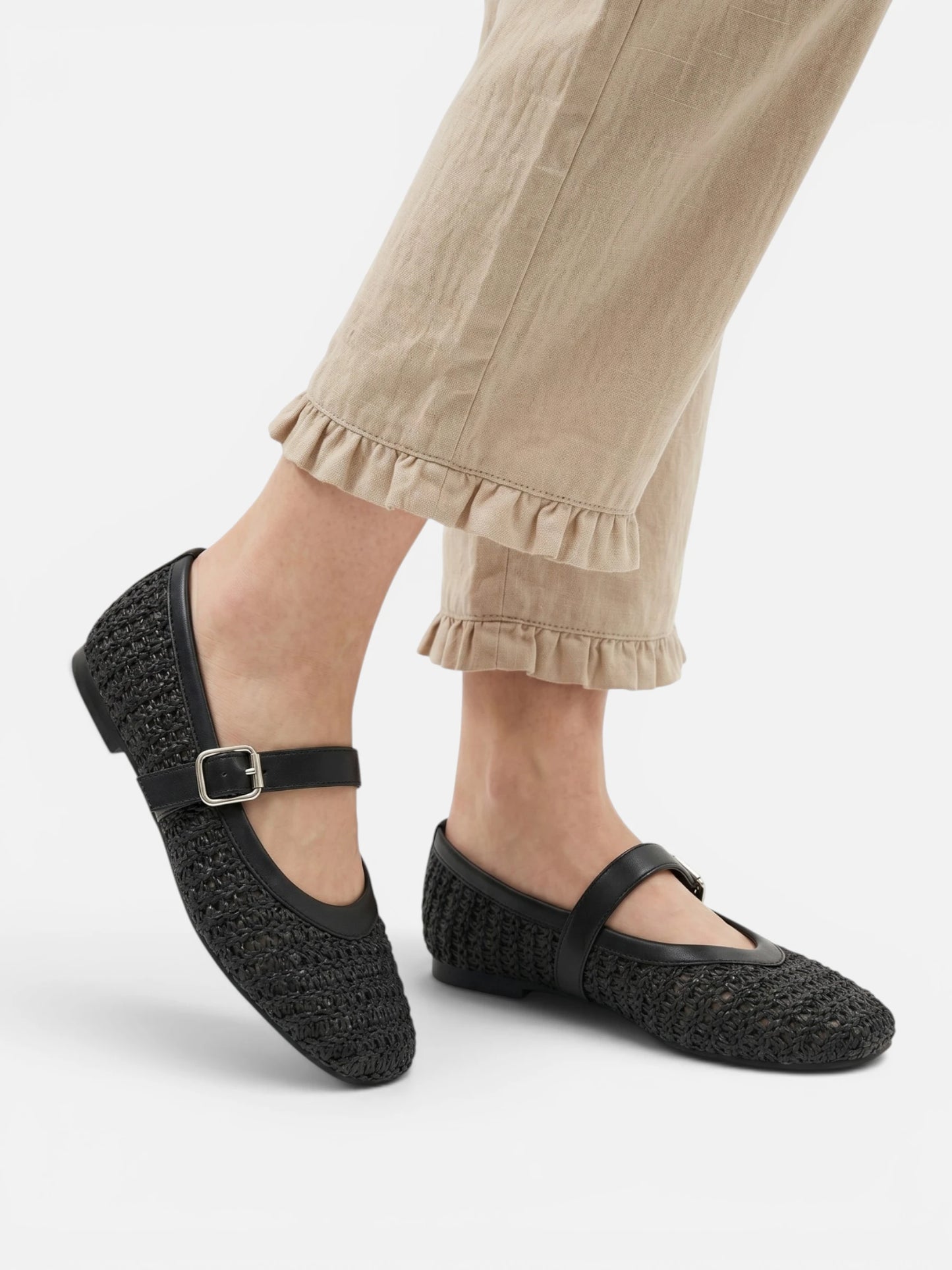 Montviro | Women’s Woven Mary Jane Hollow-Out Flats – Breathable Summer Elegance
