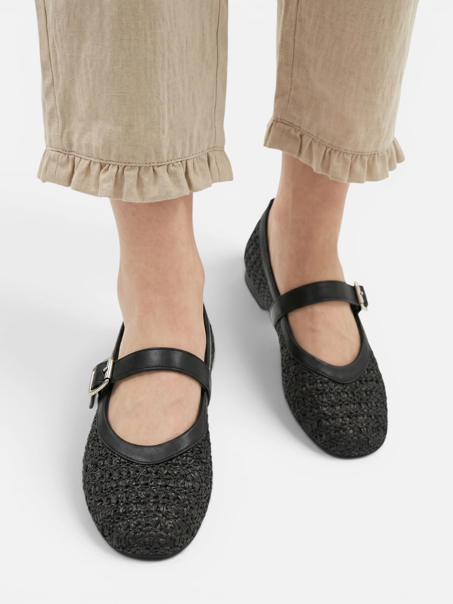 Montviro | Women’s Woven Mary Jane Hollow-Out Flats – Breathable Summer Elegance