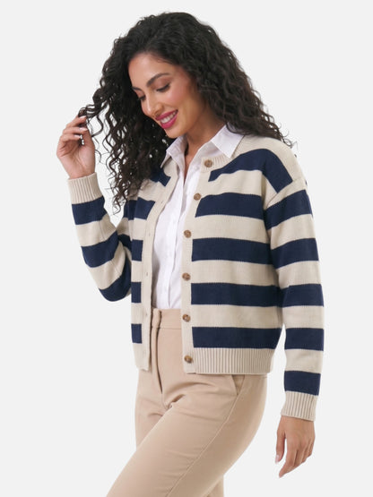 Montviro | Women’s Striped Button Knit Cardigan