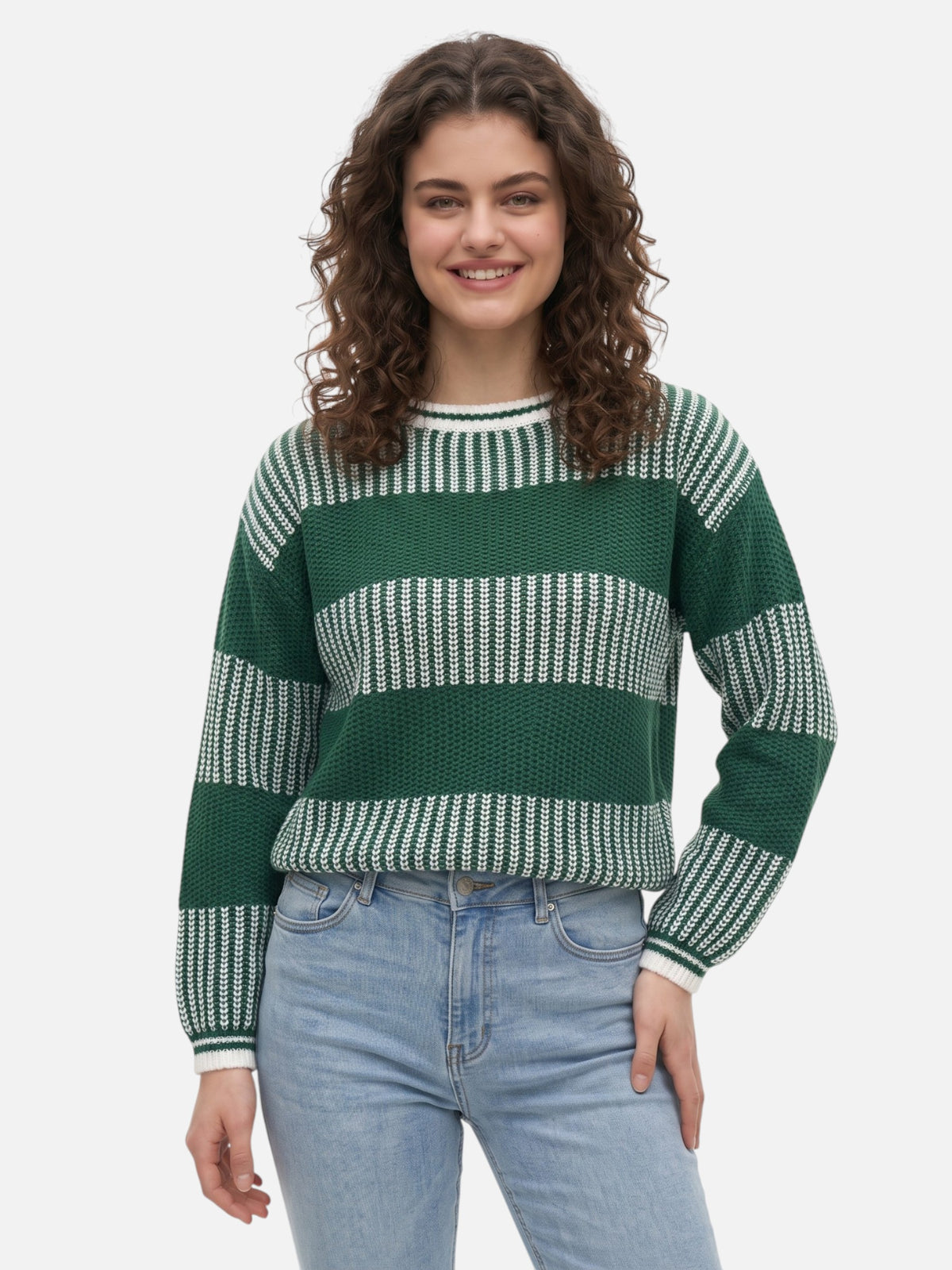 Montviro | Women’s Striped Knitted Pullover – Casual Winter Style