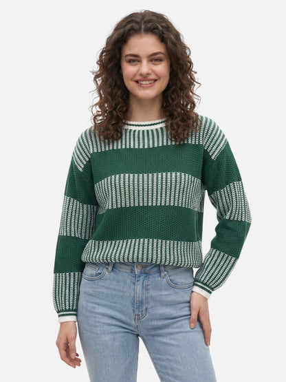 Montviro | Women’s Striped Knitted Pullover – Casual Winter Style