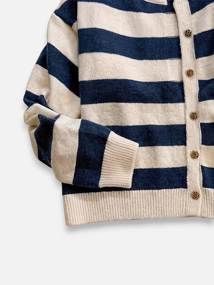 Montviro | Women’s Striped Button Knit Cardigan