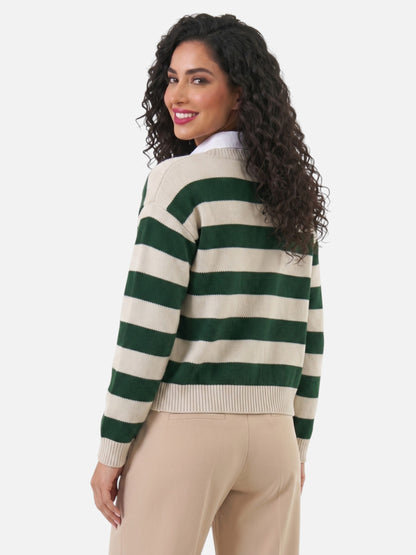 Montviro | Women’s Striped Button Knit Cardigan