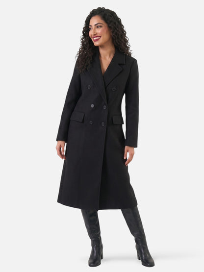 Montviro | Women’s Double-Breasted Lapel Coat – Classic Autumn Style