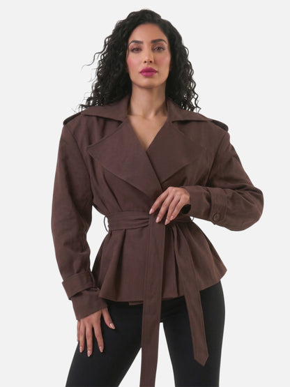 Montviro | Women’s Cropped Trench Coat – Contemporary Commuter Style