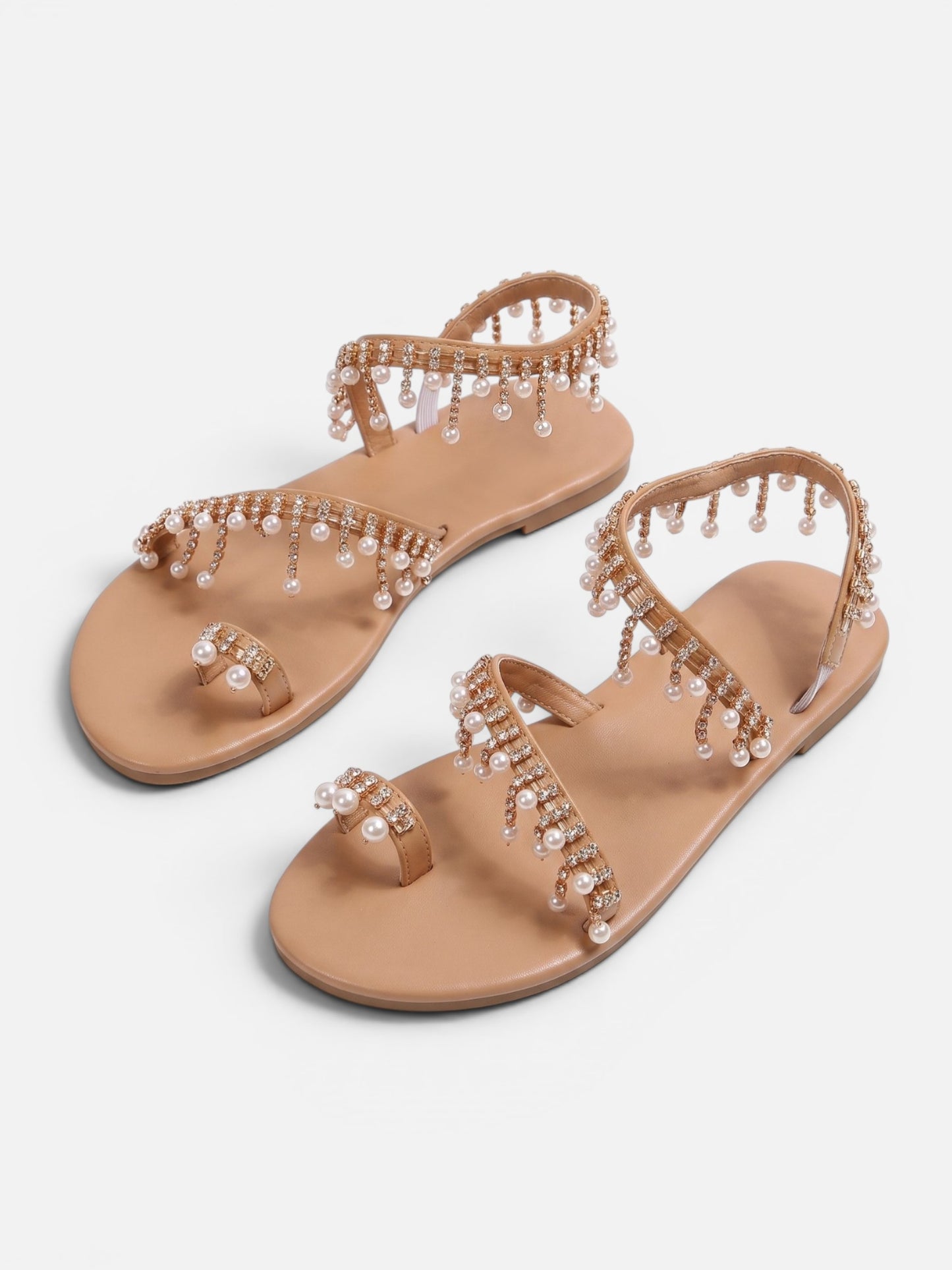 Montviro | Women’s Pearl Ankle Strap Sandals – Summer Elegance